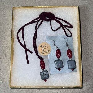 Handmade Necklace And Earrings Set In Gift Box